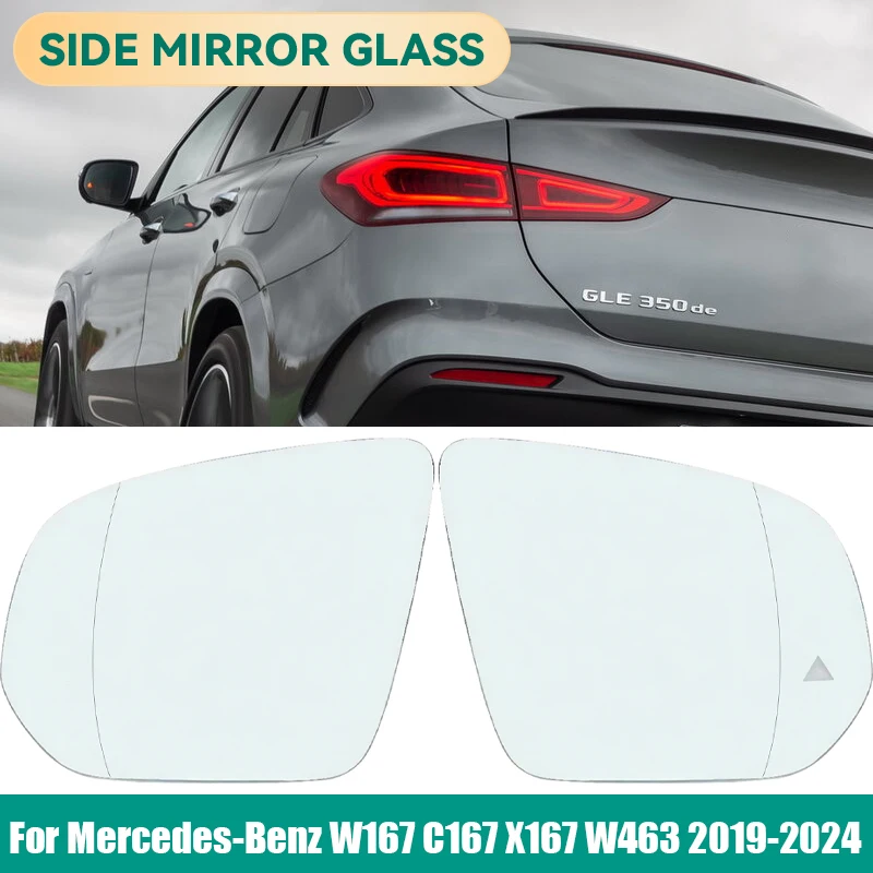 

Led Warning Blind Spot Heated Wide Angle Mirror Glass For Mercedes Benz GLE W167,GLE Coupe C167,GLS X167,G-Class W463 2019-2024
