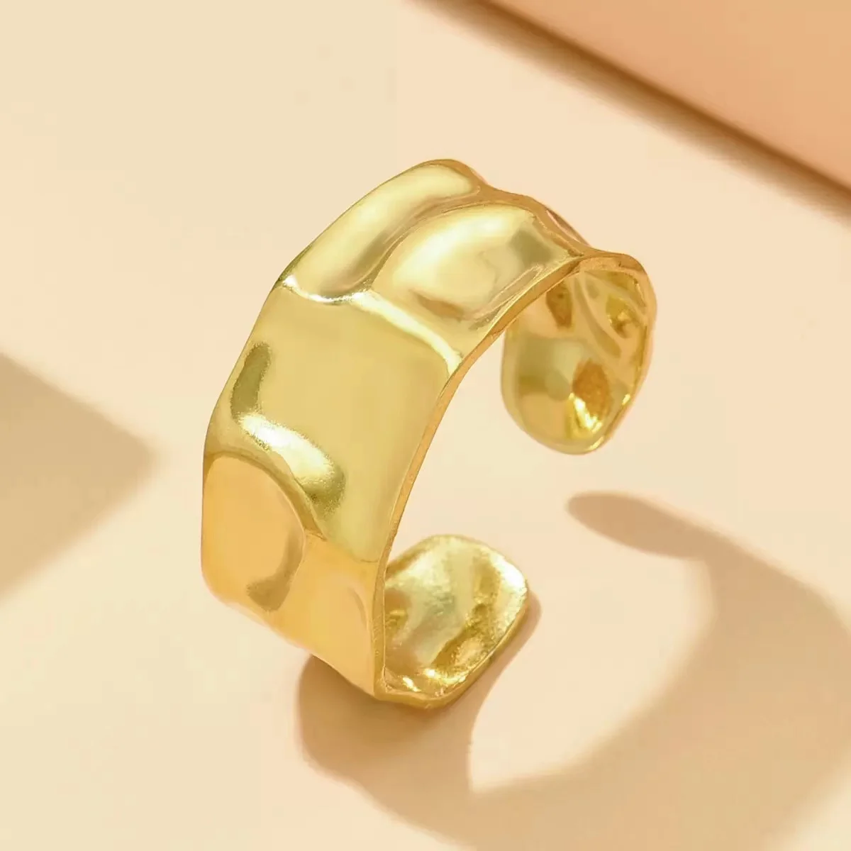 Cross-Border Selling Punk Style Hollow Geometry Irregular Alloy Electroplated Women's Retro open Ring, Suitable For Punk Style m image 4