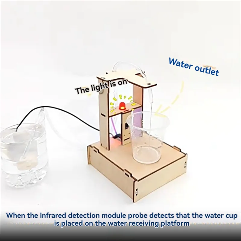 

DIY Infrared Sensor Water Dispenser Model Science Experimental Tool Kit For Learning Wooden Puzzle Games