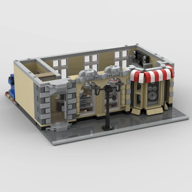 City Street View Model MOC Building Bricks Electronic Goods Store Modular Technology Gifts Holiday Assemble Children Toys Suit