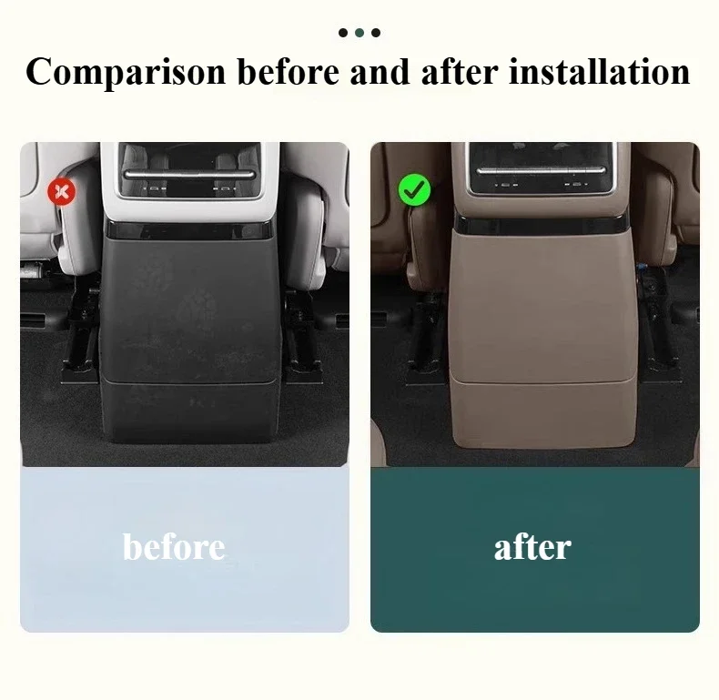 Rear Refrigerator Anti-kick Shell Leather Protective Cover For LEADING IDEAL L6L7L8L9 2024-2025 Car Interior Accessories Tools