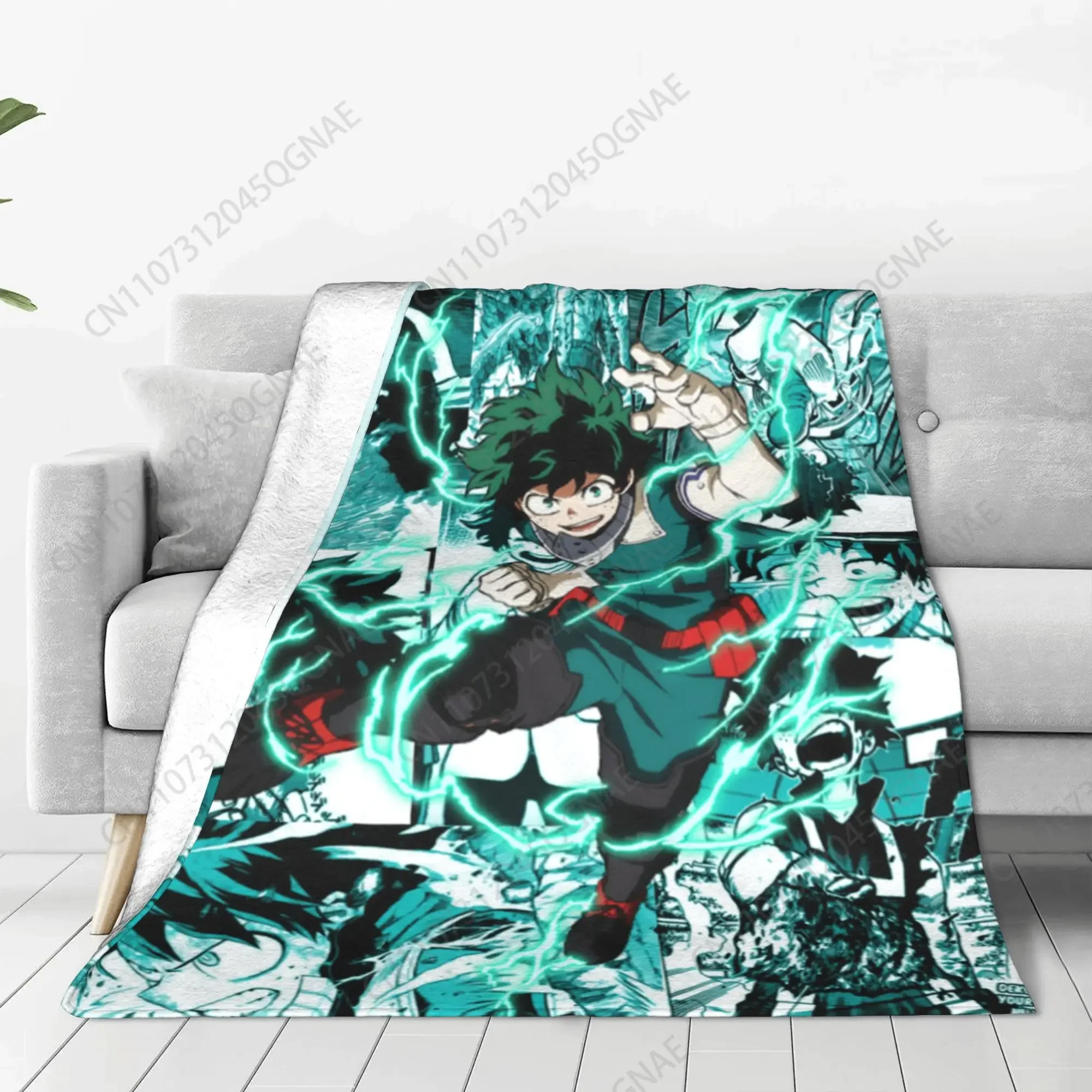 Custom Izuku Midoriya Manga Collage Blanket My Hero Academia Manga Anime Flannel Warm Throw Blanket For Bedspread