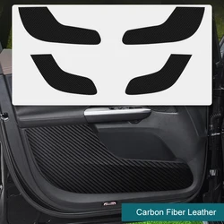 Carbon Fiber Black Leather For Mercedes Benz EQE SUV Car Accessories Door Anti-kick Pad Protector Mats Cover Sticker