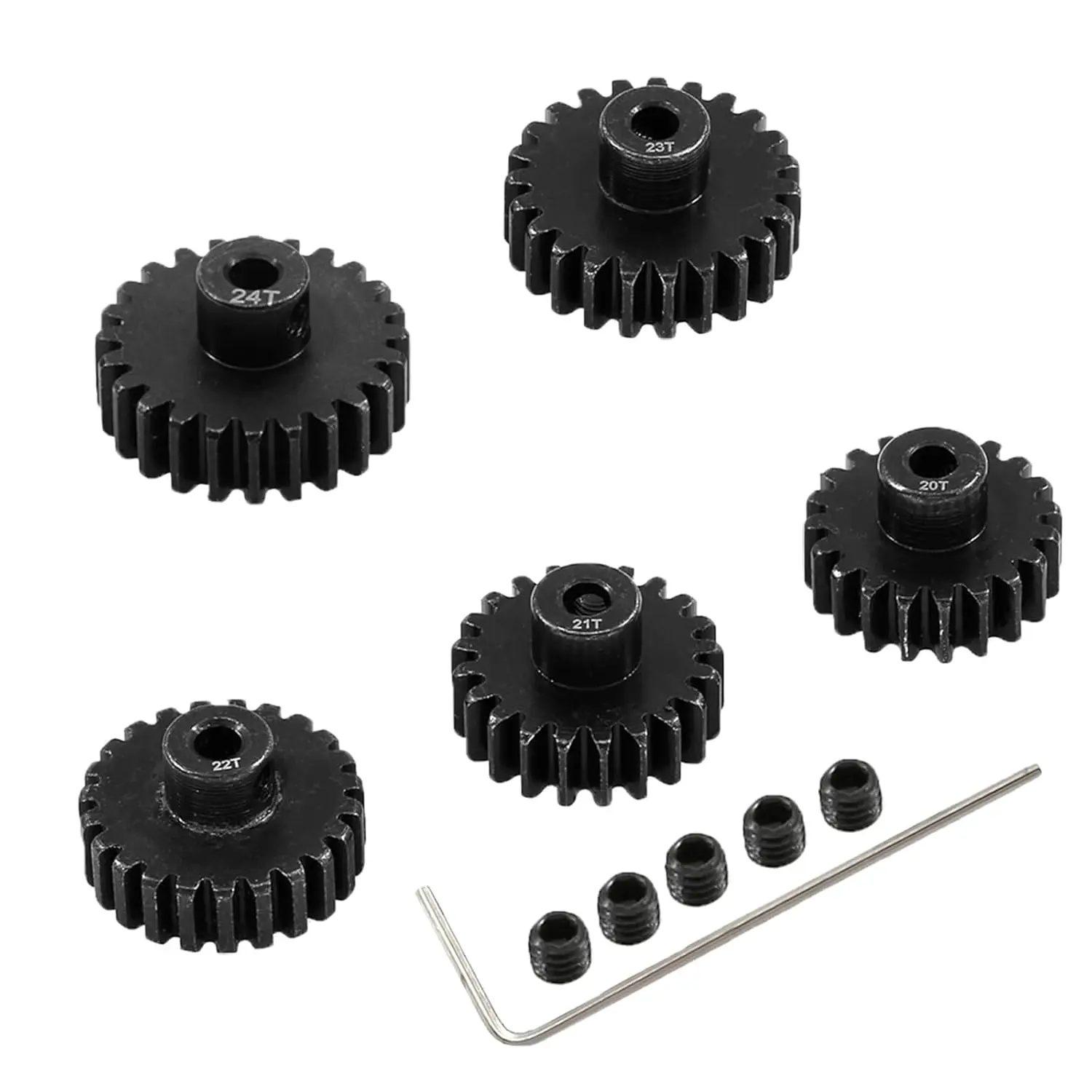 

Комплект стальных шестерен 3.175 мм, 20-24 зуба, 32P для радиоуправляемых краулеров 1/10, улучшенные запчасти