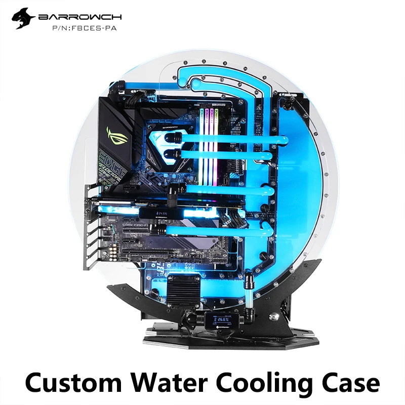 

Barrowch Water Cooling Case For PC Computer STAR1 Circular Open Chassis, Limited Edition FBCES-PA