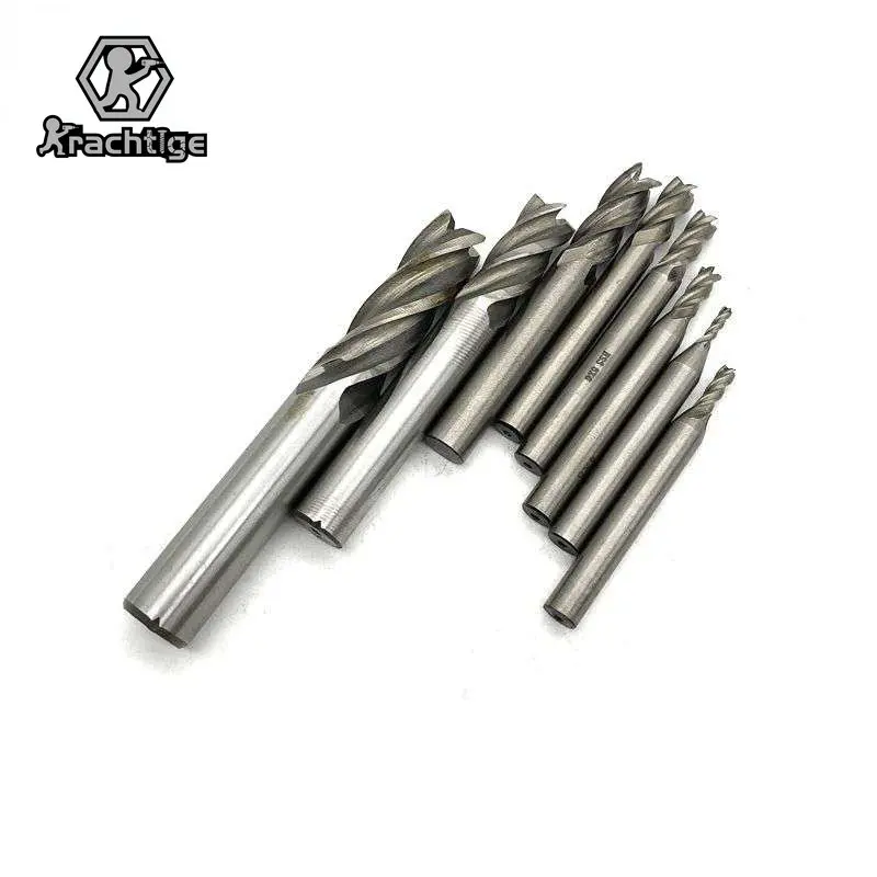 

8pcs HSS 4 Flutes Diameter Milling Cutter Carbide End Mill Straight Shank Router Bit Set CNC Tools