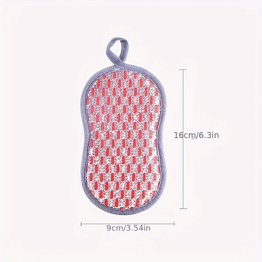 5pcs, Double-sided Kitchen Rag, Scrub Sponge, Durable Scrub Scouring Sponge Pad, Heavy Duty Kitchen Scrubber, Degreasing Sponge
