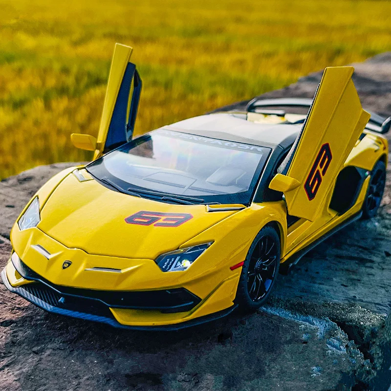 1/32 Aventador SVJ 63 سبيكة سباق السيارات نموذج Diecasts المعادن المركبات الرياضية نموذج سيارة الصوت ضوء محاكاة لعب الأطفال هدية #2