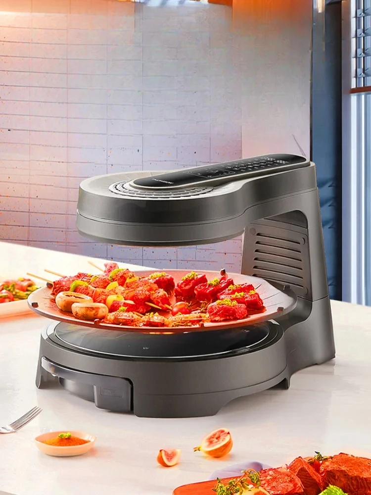 

Бездымный электрический гриль для барбекю, бытовой вращающийся электрический гриль, сковорода, домашний гриль, многофункциональный, полностью автоматический