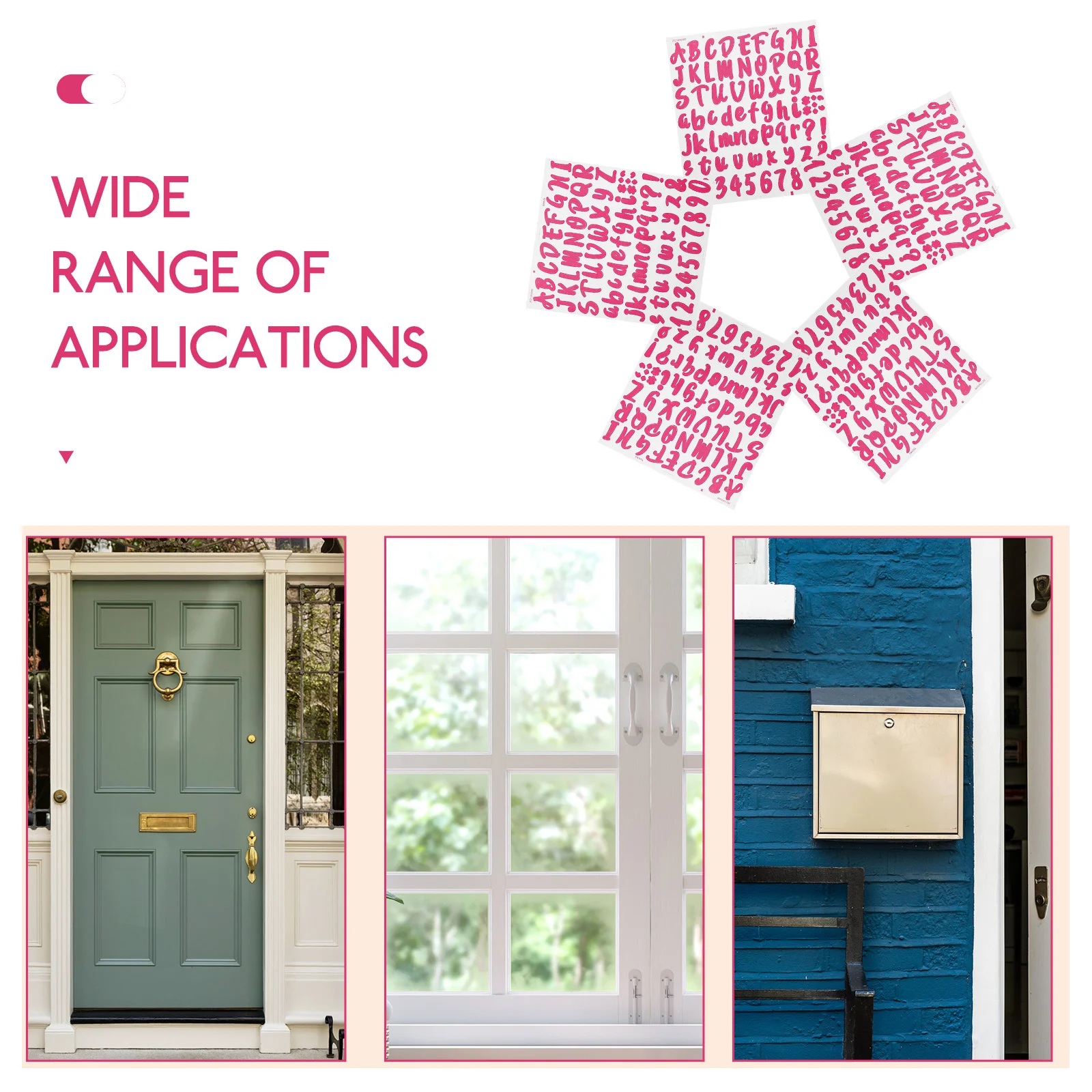 

5 Sheets Name Letter Stickers Self Adhesive Removable Vinyl Decals for Mailbox Door Car Craft Scrapbook Bottle