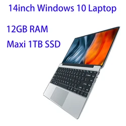 New 14 inch Slim Cheap Notebook Laptop 12GB RAM 1TB/512GB/256GB SSD Windows 10 Quad Core School Netbook Laptops