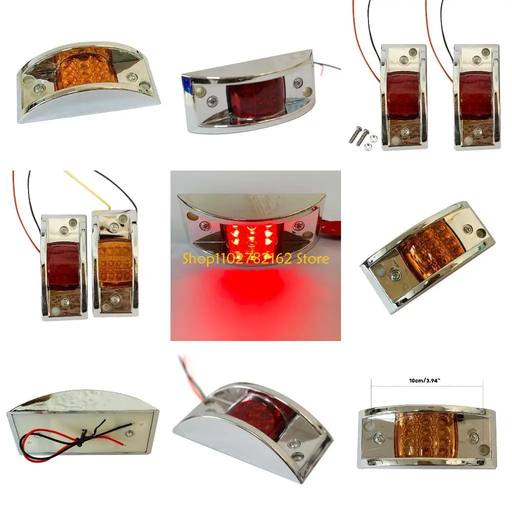 

547B 12 LED Truck Trailer Amber Light Front Rear LED Side Marker Lights Clearance Lamp Waterproof LED Marker Light