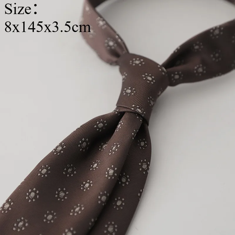 Formal Suit Necktie, Elegant Hand‑Tied Business Suit Accessory With Leaf Stripe And Wave Motifs For Office And Wedding Occasions