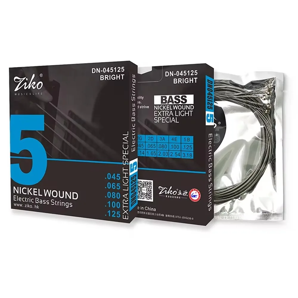 ZIKO Electric Bass Strings 4/5/6 String Hexagonal Steel Core Nickel Wound Bass Guitarra Strings Guitar Parts & Accessories