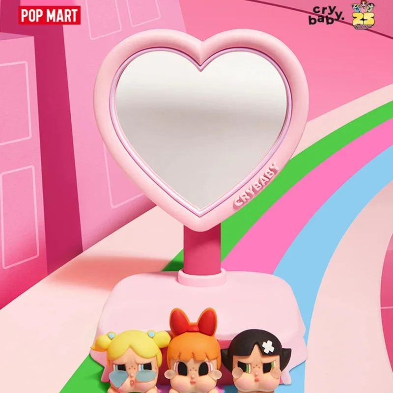 

POP MART CRYBABY X The Powerpuff Girls Series Mobile Phone Holder Trend Around Mystery Box Desktop Ornaments