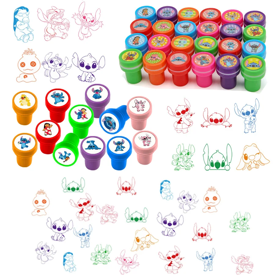 ليلو ستيتش حفلة عيد ميلاد تفضل الكرتون الشكل ختم Stamps هدايا عيد ميلاد للأطفال هالوين عيد الميلاد تذكارية الديكور #1