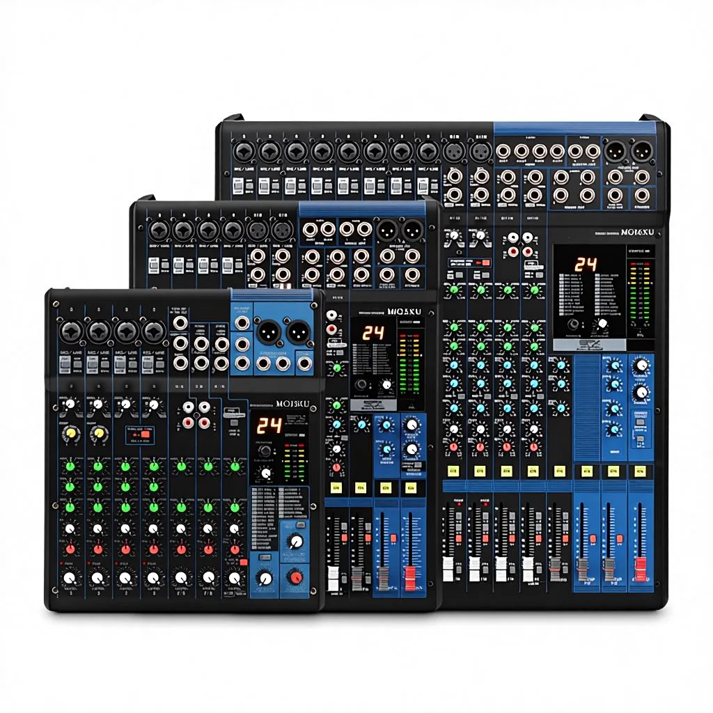 Professional Metal 20-Channel Digital Audio Mixer DJ Controller Sound System Console