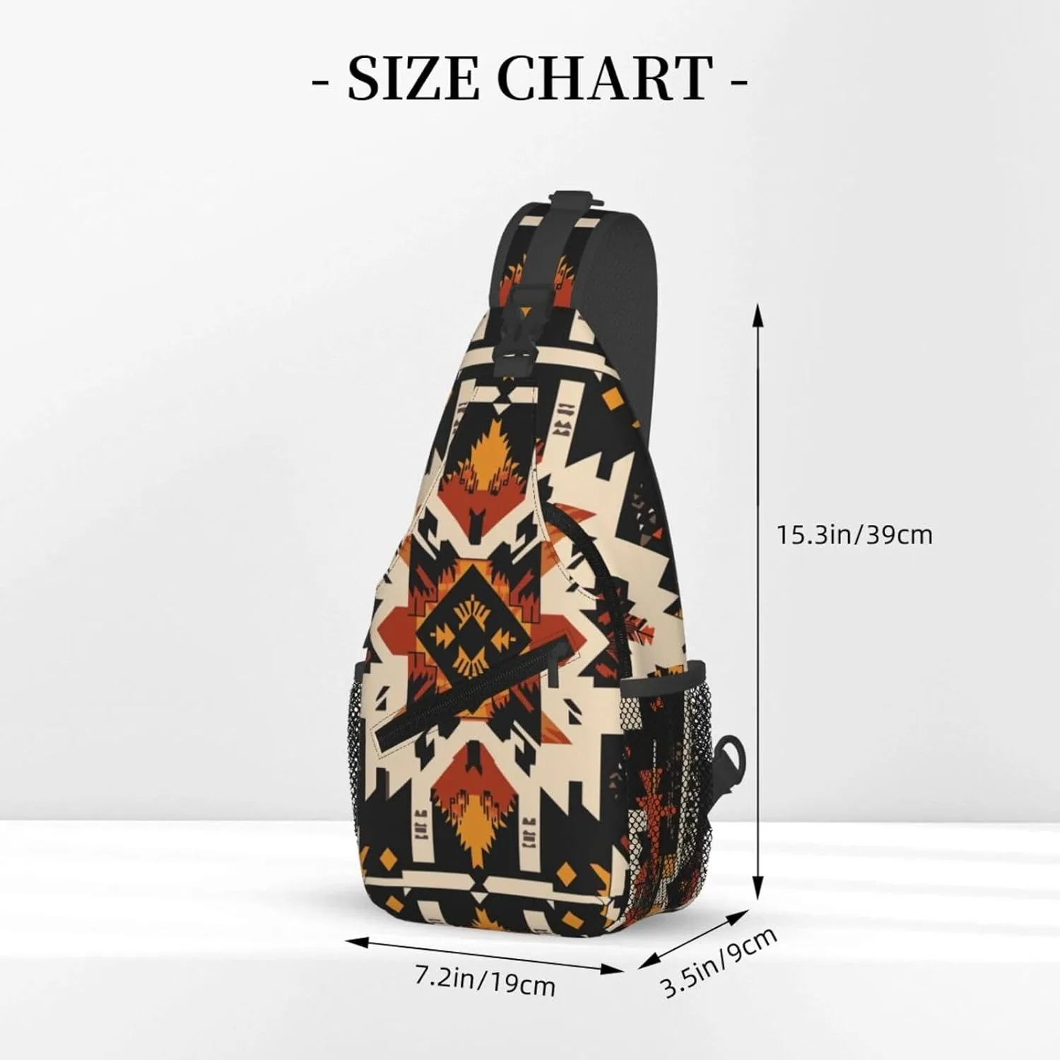 Southwestern Tribal Geometric Design Chest Bag Stylish And Sturdy Crossbody Bag Ideal for Casual Travel Outdoor Activities