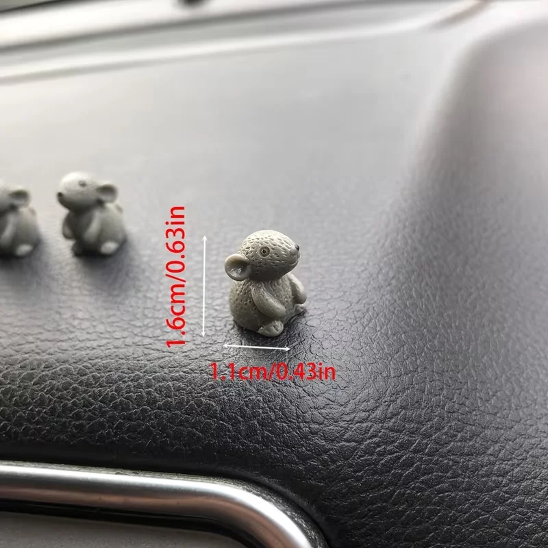 5/10 Pcs Tiny Resin Gray Mouse Miniatures, Mini Animal Figures for Micro Landscape Fairy DIY Home Decor Models Craft Ornament