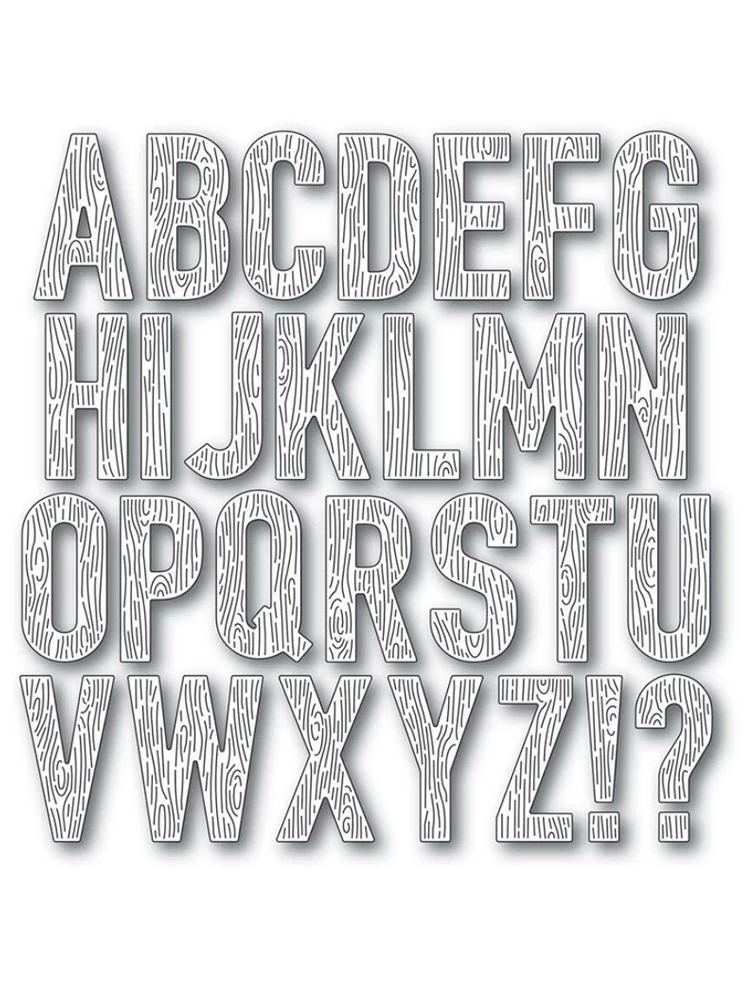 Wood Grain English Alphabet Metal Cutting Dies Stencils For DIY Scrapbooking Decorative Embossing Handcraft Template