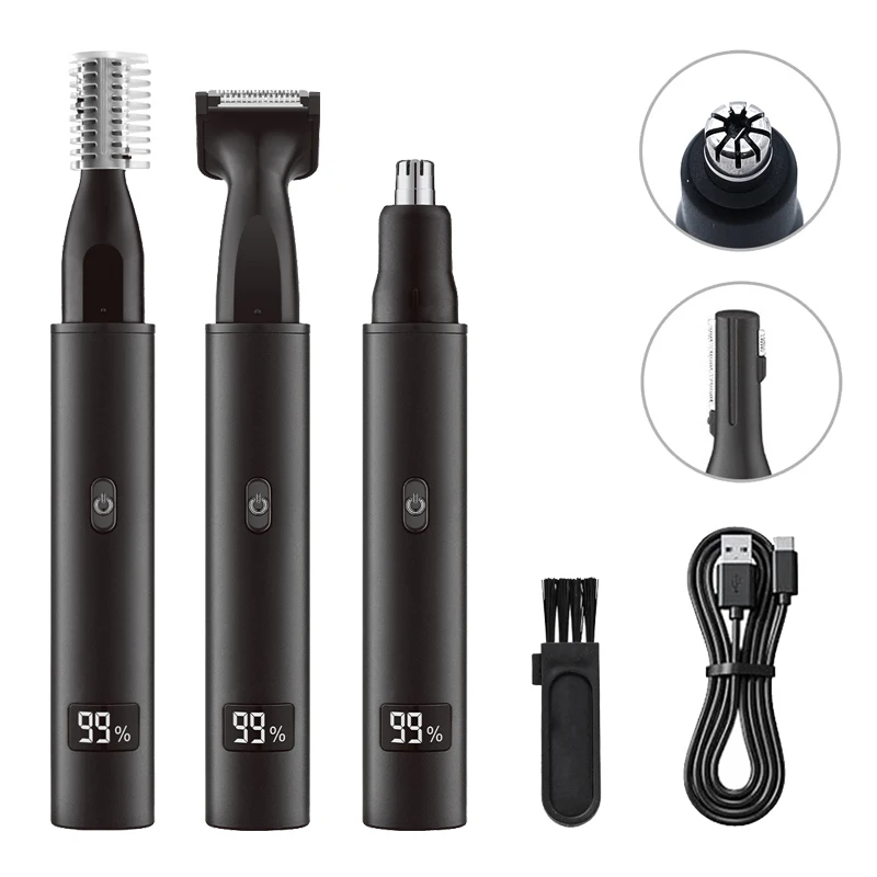 

Electric 3 in 1 Hair Clipper Nose Ear Hair Trimmer For Men Women Painless TypeC Charging Sideburns Eyebrows Beard Shaver Trimmer
