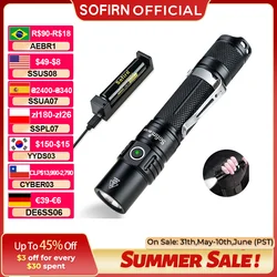 Sofirn SP31 V2.0 Powerful Tactical LED Flashlight 18650 XPL HI 1200lm Torch Light Lamp with Dual Switch Power Indicator ATR