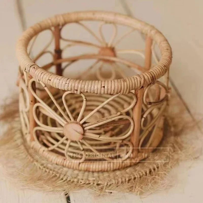 Newborn Photography Props Prop Infant Woven Rattan Basket Vintage Baby Photo Shoot Furniture Posing Newborn Photo Bebe Accessoir