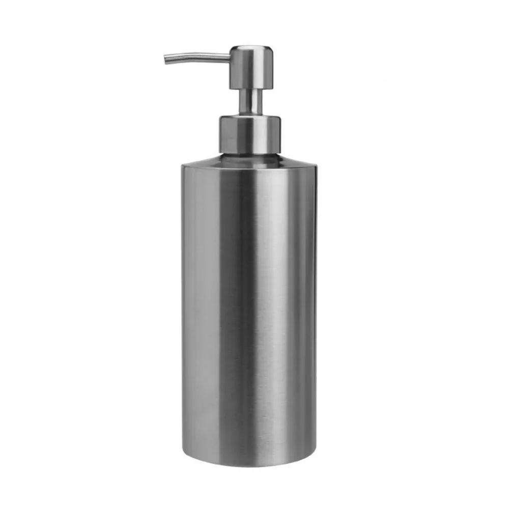 

Цилиндрический дозатор мыла для раковины на столешнице 250 мл/350 мл/550 мл Бутылка для эмульсии из нержавеющей стали Ручное нажатие Высокое качество
