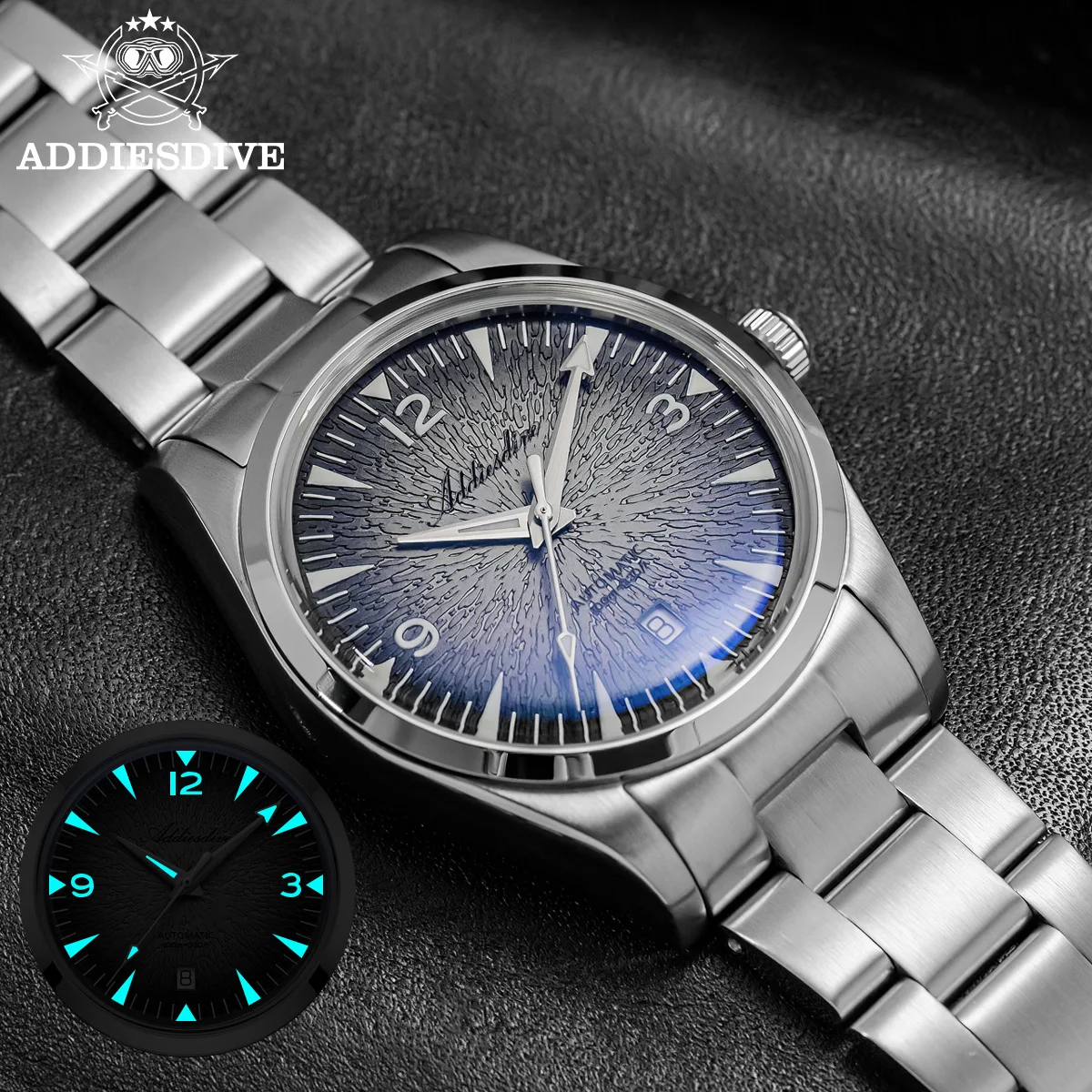 

ADDIESDIVE 39mm Watch For Men Luminous AD2508 316L Stainless Steel 10Bar Waterproof 8215 Movement Automatic Mechanical Watches