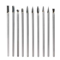 10PCS Tungsten Carbide Rotary Burr Set for CNC Engraving 6mm Shank 150mm Length for Metal and Non Metal Machining