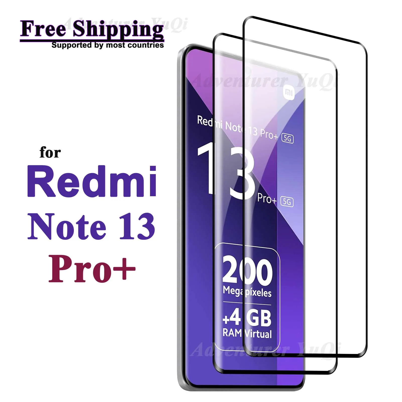 

Screen Protector 3D For Redmi Note 13 Pro Plus Curve Tempered Glass HD Side Full Glue Transparent 9H Anti Scratch High Aluminum