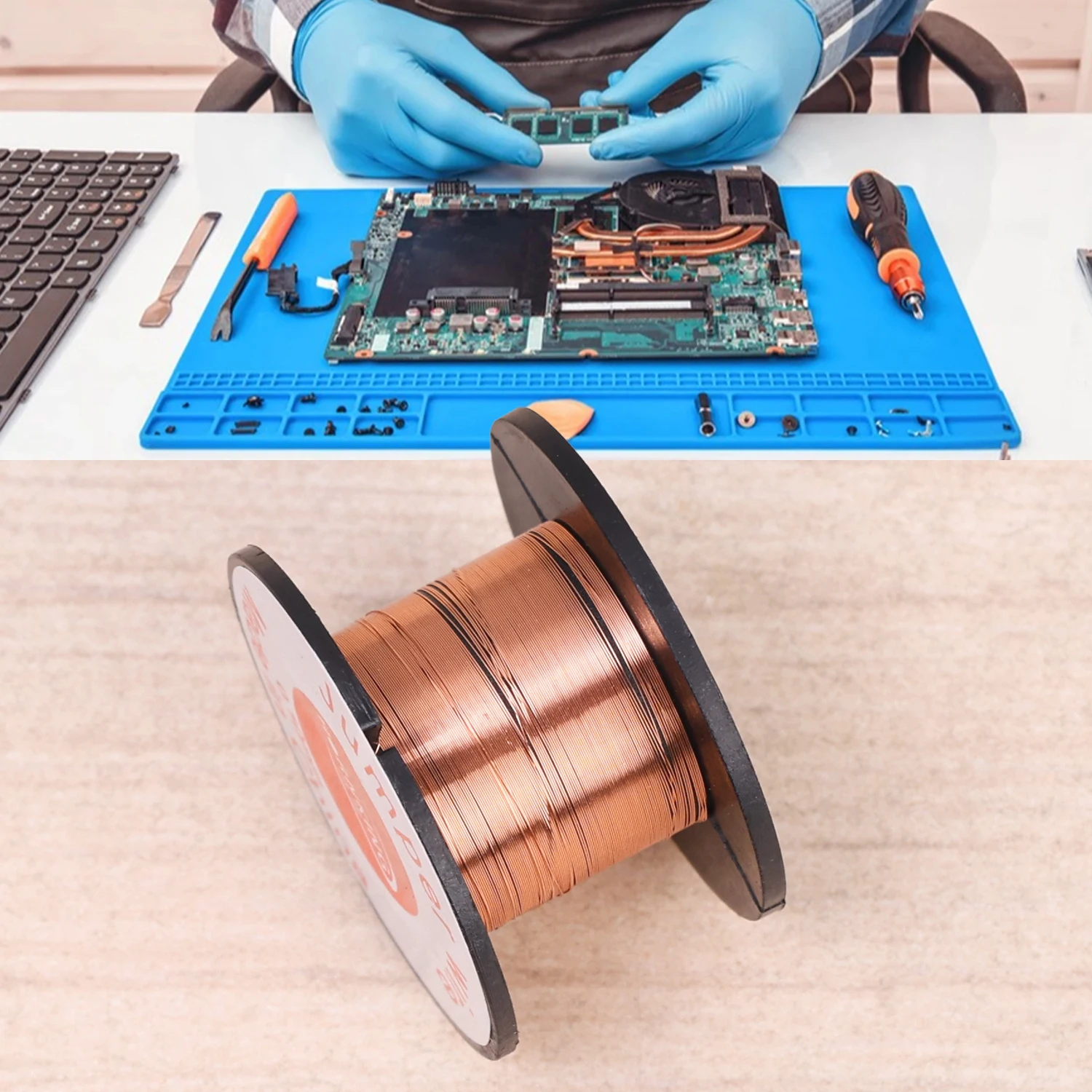 5/30 rolo 0.1mm fio de solda cobre pcb link jumper fio manutenção linha salto computador placa-mãe ferramentas reparo soldagem 10m