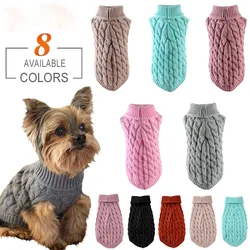 Dog Sweaters for Small Dogs Winter Warm Dog Clothes Turtleneck Knitted Pet Clothing Puppy Cat Sweater Vest Chihuahua Yorkie Coat