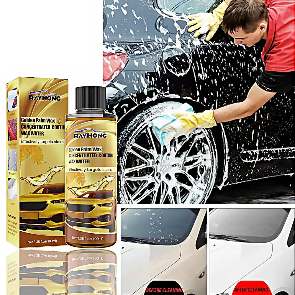 Golden Carnauba Wax Car Wash Wax Car Care Quick Apply Wax Hydrophobic Polishing Paste