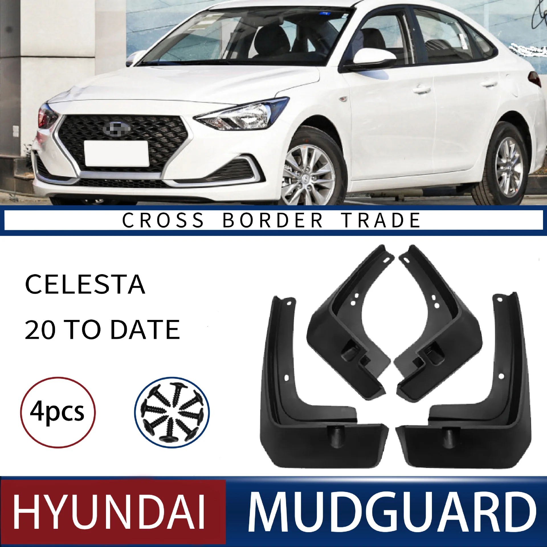 FOR Hyundai Celesta 2020 Car Molded Mud Flaps Splash Guards Mudguards Front Rear Styling Front Rear Car Accessories