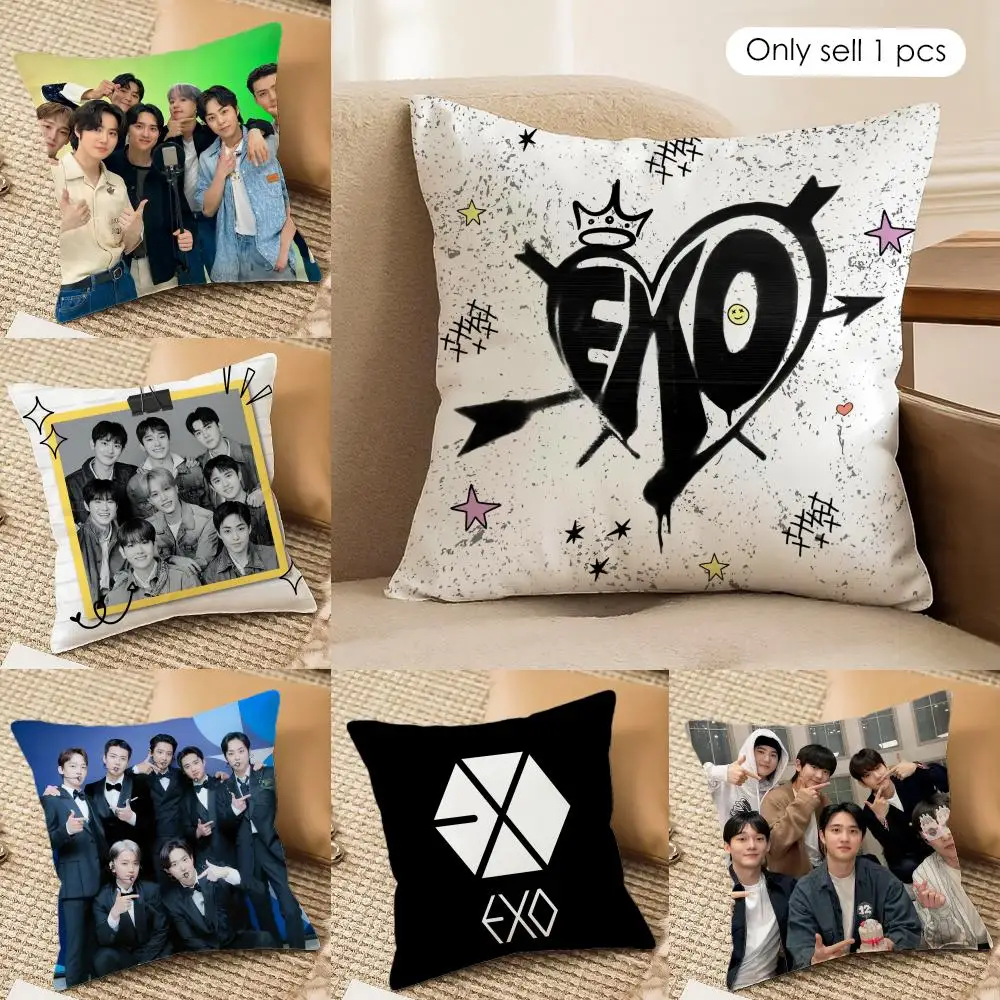 Top South Korean E-EXO Cushion Cover Silky Short Plush Invisible Zipper Dustproof Sofa Pillow Case For Home Decor
