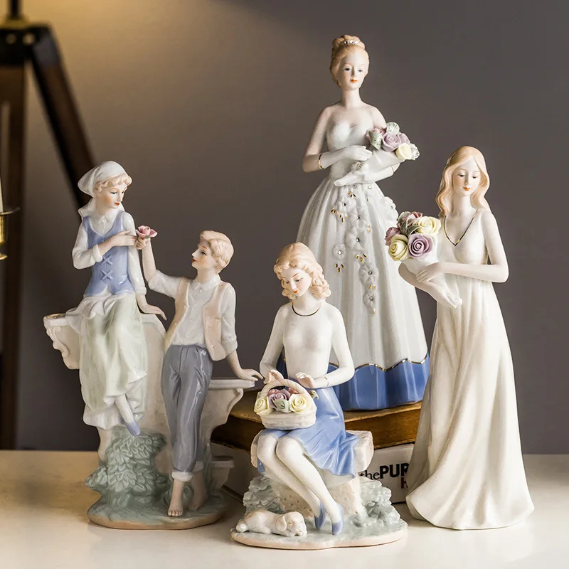 Décorations nordiques, ornements de caractère, maison moderne, salon, chambre à coucher, armoire à vin, ornements en céramique d'entrée, cadeau de mariage