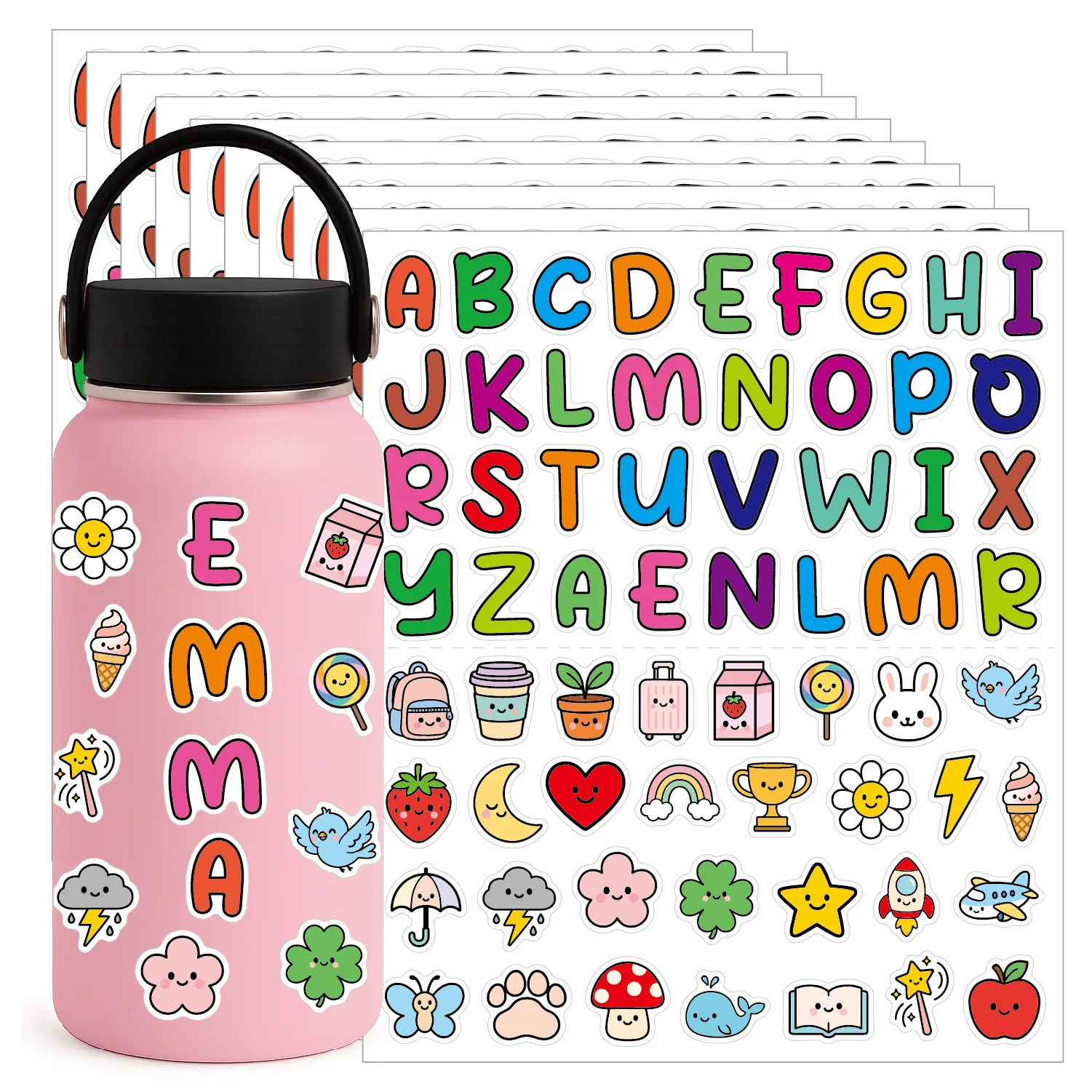 autocollants-nominatifs-mignons-en-forme-de-dessin-anime-alphabet-mats-antiderapants-impermeables-pour-bouteille-d'eau-boite-a-lunch-etiquettes-cadeaux-diy