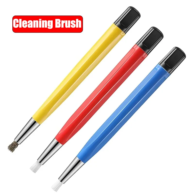 Watch Clean Rust Removal Brush Pen,Glass Fiber/Brass/Steel Brush Jewel Watch Parts Polishing Cleaning Tool For Watchmaker 3Color