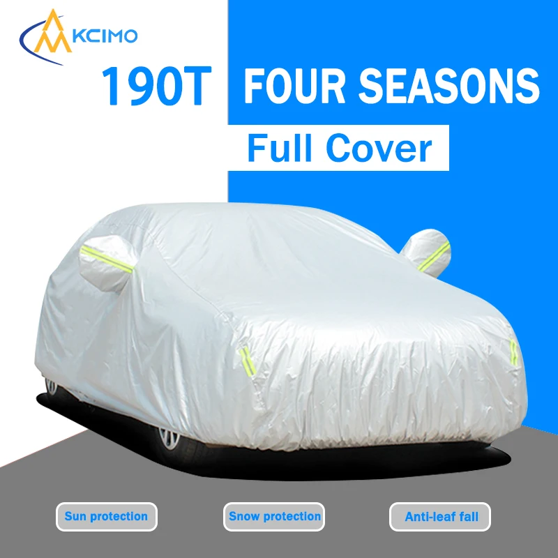 New 190T Car Cover Outdoor Protection Full Exterior Snow Cover Sunshade Dustproof Protection Cover Universal for Hatchback Sedan