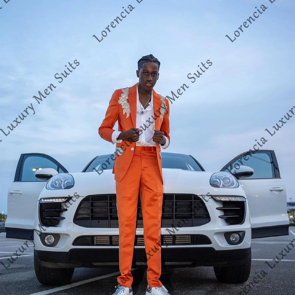 

Повседневные мужские костюмы с аппликацией, комплект из 2 предметов, однобортные смокинги, свадебные наряды для жениха, пиджак на заказ, брюки, халат mariage femme