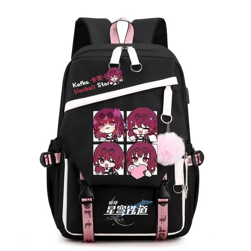 

Game Star Rail Cartoon Backpack Teenarge Schoolbag Girls Boys USB Charge Port Fashion Shoulder Laptop Bag Outdoor Travel Mochila