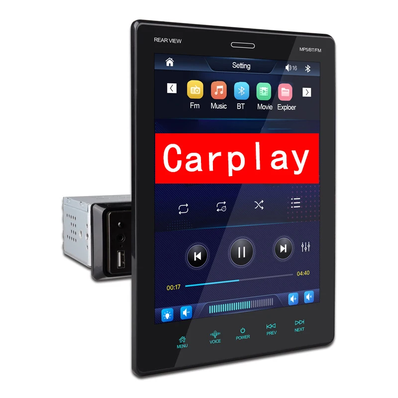 Universal 9.5 Inch Vertical IPS Screen Radio Car MP5 Palyer Tesla Style Multimedia Touch Screen 1 Single Din MP5 Car Stereo