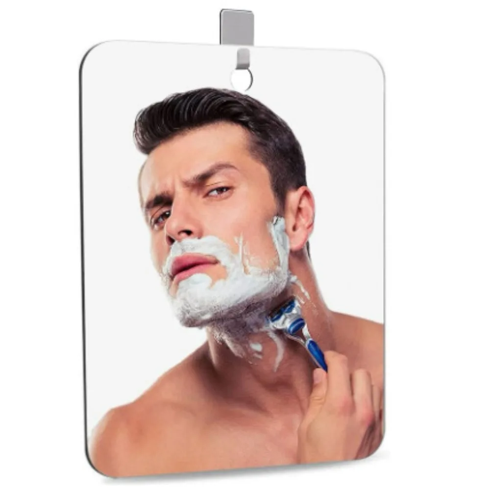 Espejo de ducha acrílico con gancho de pared, espejo de tocador, espejo de baño sin niebla para hombres, afeitado, mujeres, maquillaje, tocador portátil de viaje