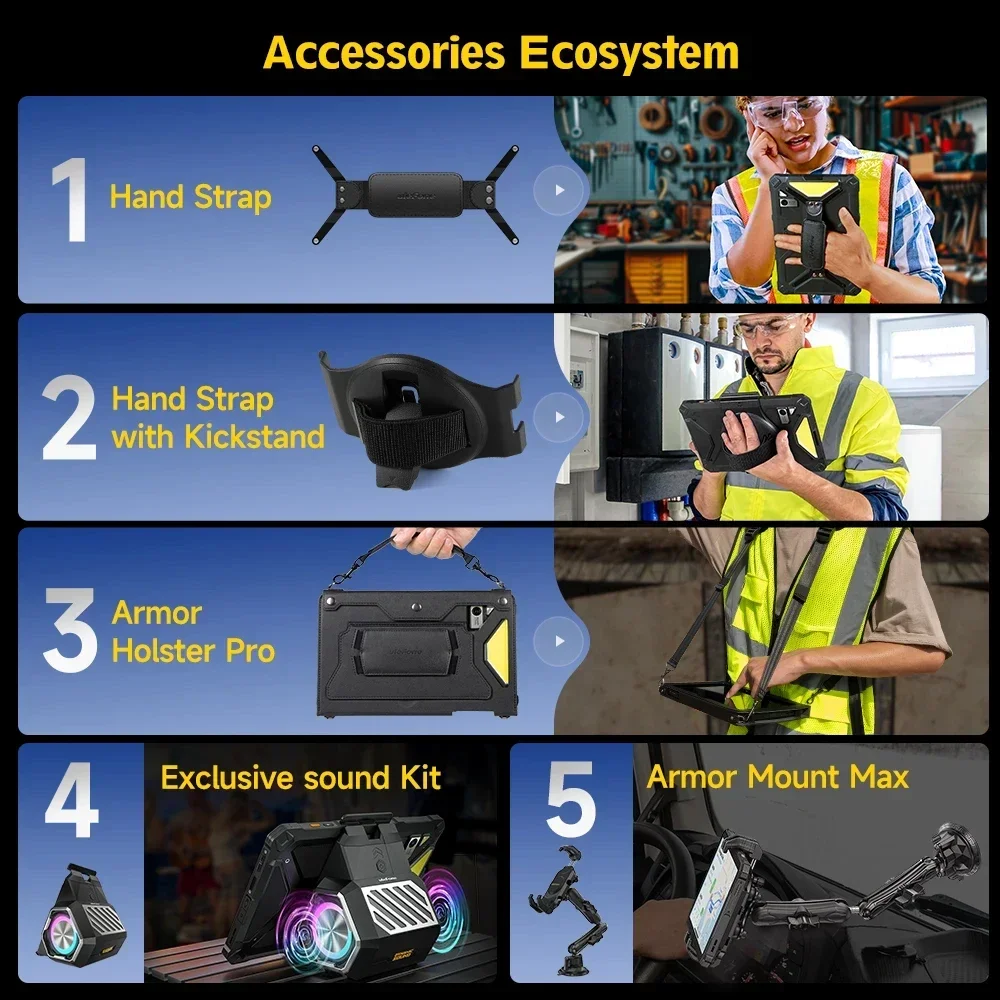 Ulefone Armor Pad 4 Ultra (T ) 5G تابلت متين 10.36 بوصة 16 جيجابايت 256 جيجابايت 11800 مللي أمبير 50 ميجابكسل أندرويد 14 LED ضوء أقراص الكمبيوتر الحرارية lmaging