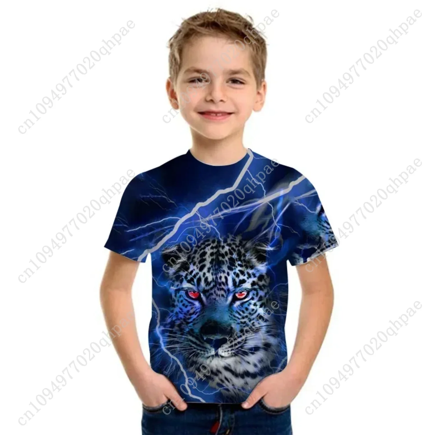 مضحك القرد الوجه تي شيرت للأطفال تي شيرت كامل لصبي الصيف قصيرة الأكمام المحملة ملابس الأطفال موضة فتاة تي شيرت #4