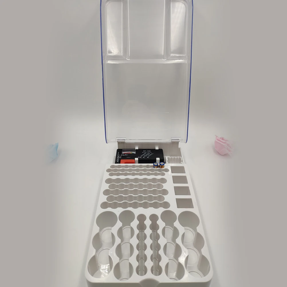 

1pc Tester Storage Case Portable Capacity Tester Holder Organizer For Aa Aaa Rechargeable Cells (White)
