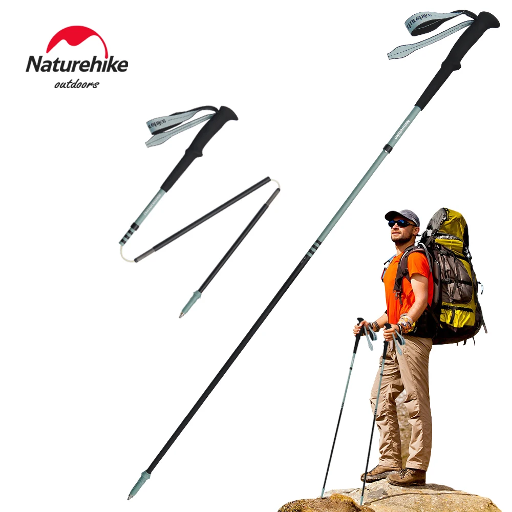 

Naturehike Climbing Stick Ultralight Carbon Fiber Walking Sticks Folding Collapsible Trekking Poles Trail Running Hiking Stick