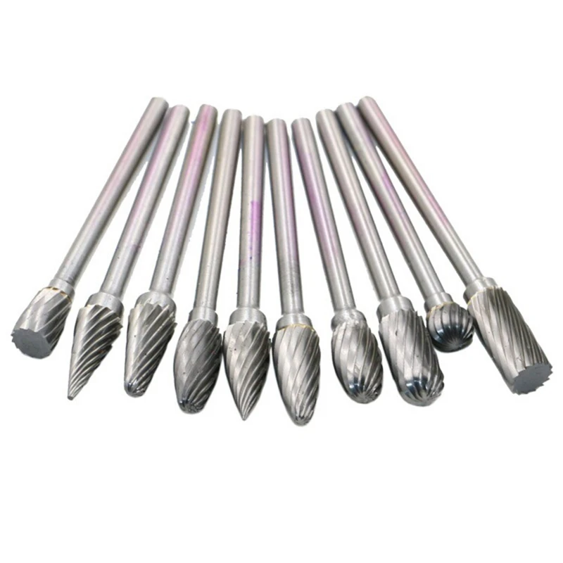 10 Styles Stainless Steel Ceramic Machine Drill Bits File Nail Art Polishing Grinding Manicure Pedicure Tools Set