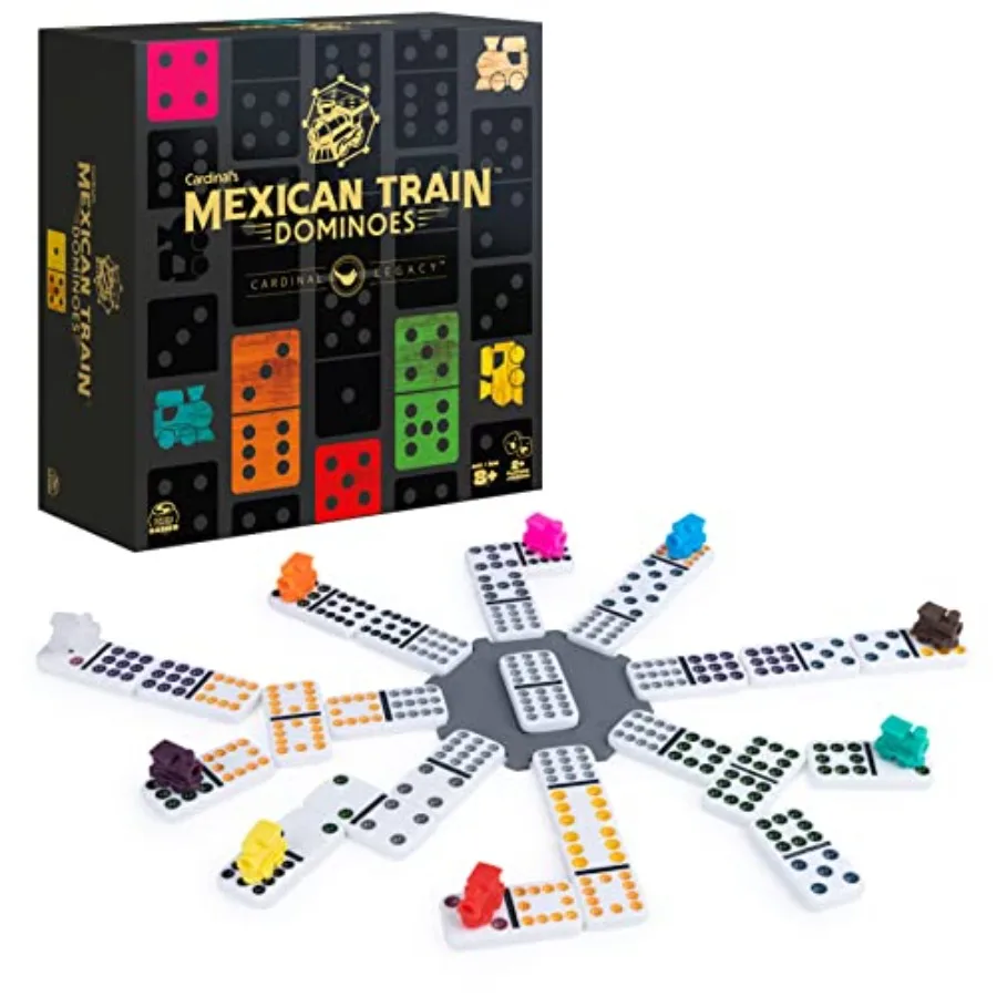 

Games Legacy Deluxe, Classic Original Board Game Set Double-12 Dominoes with Sturdy Wood Case, for and Adults Aged 8 and up